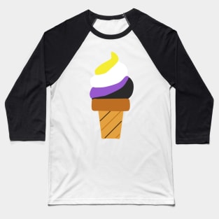 Non-Binary LGBT Pride Ice Cream Baseball T-Shirt